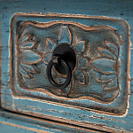 Деревянная ТВ-тумба в китайском стиле с 4-мя ящиками и резным декором голубая Luo Chinese TV Stand Blue варинант исполнения - 4 | Loft Concept в Тюмени