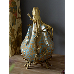 Чаша голубого цвета с оранментом и и бронзовыми фигурами леопардов Eden Garden варинант исполнения - 10 | Loft Concept в Тюмени