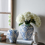 Ваза округлой формы с синим цветочным узором Blue & White Ornament  варинант исполнения - 3 | Loft Concept в Тюмени