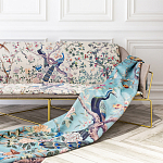 Трехместный диван на металлическом каркасе с цветочным принтом в стиле шинуазри Chinoiserie Birds on a Tree Sofa варинант исполнения - 8 | Loft Concept в Тюмени