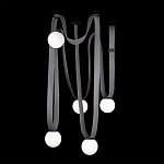 Подвесной светильник с серыми кожаными ремнями и белыми стеклянными плафонами в виде шаров Flos Wireline Lighting варинант исполнения - 6 | Loft Concept в Тюмени