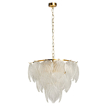 Люстра на цепи с прозрачными стеклянными подвесками в виде листьев Textured Glass Chandelier варинант исполнения - 2 | Loft Concept в Тюмени