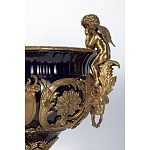 Чаша темно-синего цвета с фигурками ангелов и рельефным декором Eden Garden porcelain and bronze варинант исполнения - 5 | Loft Concept в Тюмени