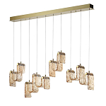 Подвесной светильник линейный с плафонами волнистой формы из фактурного стекла Big Wave варинант исполнения - 6 | Loft Concept в Тюмени