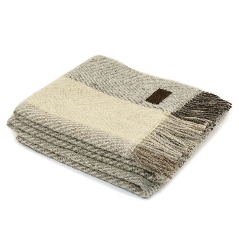 Плед VADSO SPINA 1001 Marzotto Бежево-серый в Тюмени | Loft Concept 