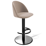 Барный стул вращающийся со спинкой Бежевый Велюр Vendramin Chair варинант исполнения - 1 | Loft Concept в Тюмени