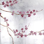 Обои ручная роспись Cherry Tree Special Colourway on Sterling Silver gilded paper варинант исполнения - 1 | Loft Concept в Тюмени