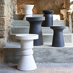 Приставной стол из искусственного камня Chess Black варинант исполнения - 3 | Loft Concept в Тюмени