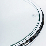 Приставной столик на серебристом основании с столешницей из стекла Noir варинант исполнения - 2 | Loft Concept в Тюмени