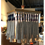 Люстра квадратная плетеная с бахромой Wicker Square Chandelier with Tassels варинант исполнения - 3 | Loft Concept в Тюмени