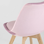 Стул с мягким велюровым сиденьем Arvika Pink варинант исполнения - 6 | Loft Concept в Тюмени
