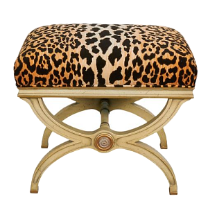 Пуф Pair of Hollywood Regency Leopard Print Velvet Benches