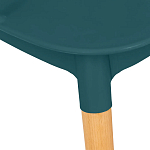 Пластиковый стул на ножках из массива бука Ferret Spiral Green варинант исполнения - 5 | Loft Concept в Тюмени