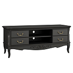 ТВ-тумба черная из массива бука с 4-мя ящиками и 2-мя полками Black Provence варинант исполнения - 2 | Loft Concept в Тюмени