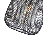 Подвесной светильник со стеклянным плафоном цилиндрической формы и металлической сеткой Metal Mesh Black варинант исполнения - 4 | Loft Concept в Тюмени