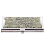 Визитница карманная металлическая с накладкой из натурального камня Апатит Stone Business Card Holders варинант исполнения - 1 | Loft Concept в Тюмени