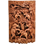 Панно из дерева пирамида из слонов Panel With Animals варинант исполнения - 1 | Loft Concept в Тюмени