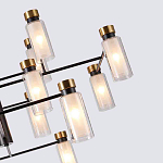 Люстра потолочная с 16-ю цилиндрическими плафонами из стекла и черным каркасом Noir Poise варинант исполнения - 2 | Loft Concept в Тюмени