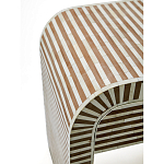 Тумбочка прикроватная с ящиком Tofino Stripes Bone Inlay Bedside Beige варинант исполнения - 4 | Loft Concept в Тюмени