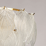 Люстра на цепи с прозрачными стеклянными подвесками в виде листьев Textured Glass Chandelier варинант исполнения - 6 | Loft Concept в Тюмени