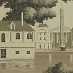 Обои ручная роспись Monuments of Paris Terre Foncée on scenic paper варинант исполнения - 3 | Loft Concept в Тюмени