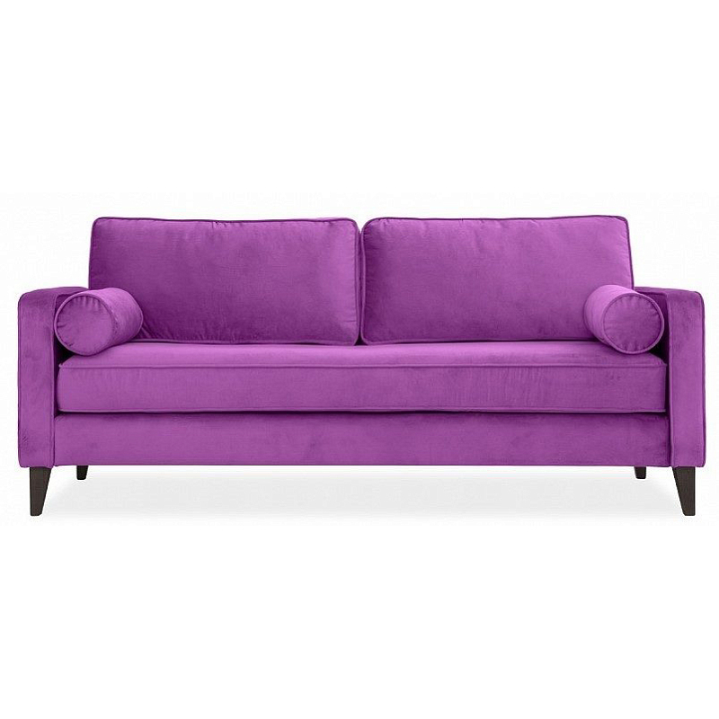 Диван бархатный с двумя подушками-валиками Simple Berry Sofa Лиловый Коричневый Диван бархатный с двумя подушками-валиками Simple Berry Sofa Лиловый Коричневый в Тюмени | Loft Concept