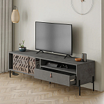 ТВ-тумба с раздвижными дверцами Mallin Metal TV Stand варинант исполнения - 3 | Loft Concept в Тюмени