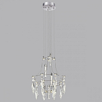 Люстра подвесная из металла с хрустальными подвесками прозрачного цвета Quasar 41 варинант исполнения - 12 | Loft Concept в Тюмени