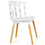 Пластиковый стул на ножках из массива бука Ferret Spiral White варинант исполнения - 3 | Loft Concept в Тюмени