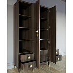 Большой шкаф с витриной Elsa Dreams Walnut варинант исполнения - 3 | Loft Concept в Тюмени