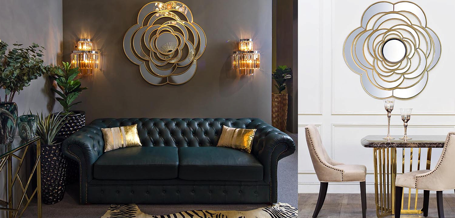 Зеркало Mirrored Flower Gold Зеркало Mirrored Flower Gold - Loft-Concept в Тюмени