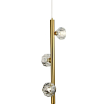 Подвесной светильник c 3-мя хрустальными плафонами Metal Tube Crystal Brass Hanging Lamp варинант исполнения - 1 | Loft Concept в Тюмени