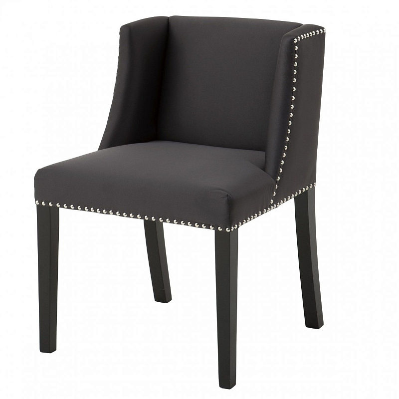 Стул Eichholtz Dining Chair St James Черный Никель Серый Стул Eichholtz Dining Chair St James Черный Никель Серый в Тюмени | Loft Concept