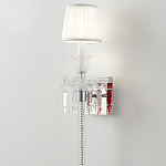 Бра с белым текстильным абажуром и хрустальными подвесками с декоративной кисточкой Lustre Reverie варинант исполнения - 4 | Loft Concept в Тюмени