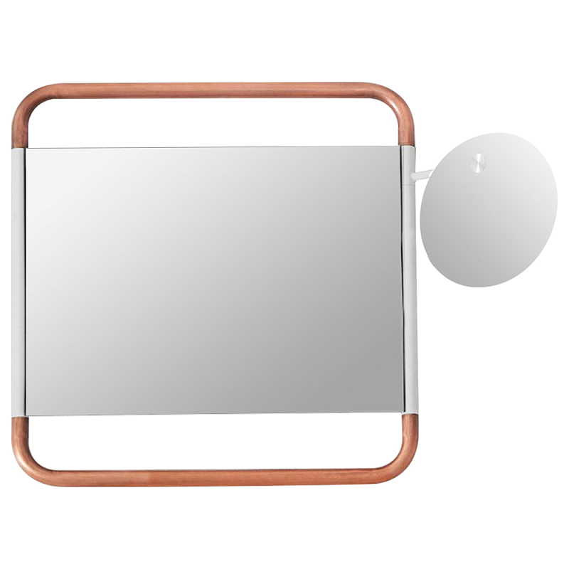 Настенное зеркало Copper White Square Functional Mirror Белый Медь Настенное зеркало Copper White Square Functional Mirror Белый Медь в Тюмени | Loft Concept