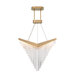 Люстра золотого цвета в форме галочки с каскадом длинных прозрачных трубок Eurofase варинант исполнения - 2 | Loft Concept в Тюмени