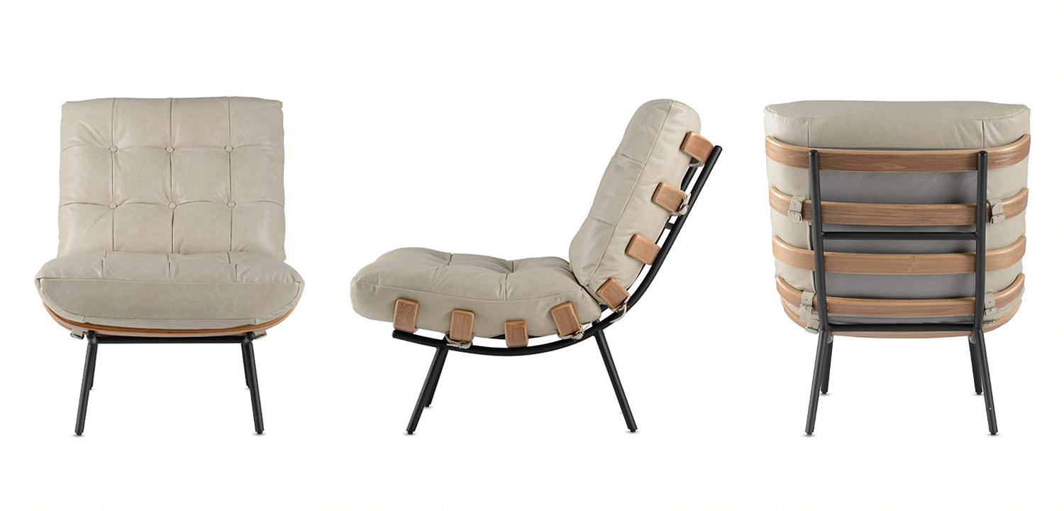 Кресло Philbert Chair beige leather Кресло Philbert Chair beige leather - Loft-Concept в Тюмени