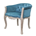 Кресло низкое в стиле прованс Louis French Armchair blue velour варинант исполнения - 3 | Loft Concept в Тюмени
