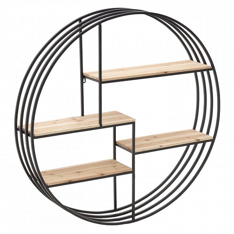 Полка Parallel Lines Circle Черный Бежевый Полка Parallel Lines Circle Черный Бежевый в Тюмени | Loft Concept