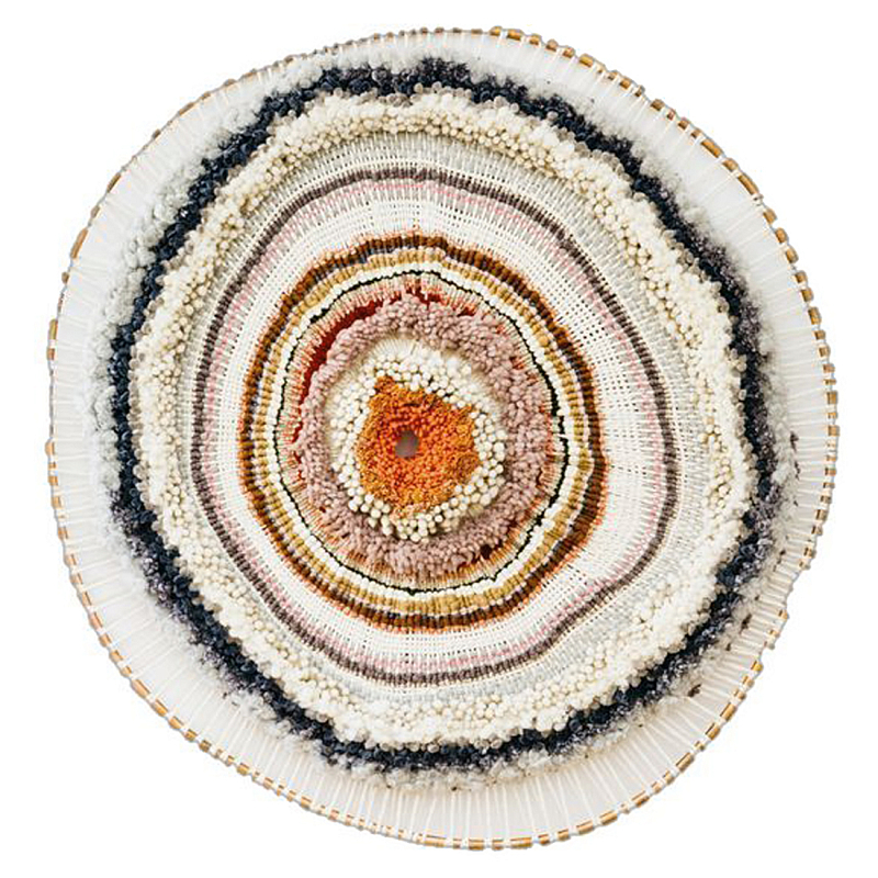 Вязаное Панно из шерсти Круг ivory ( слоновая кость ) Терракотовый в Тюмени | Loft Concept 