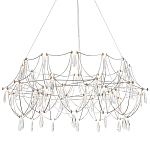 Люстра с каркасом из тонких металлических нитей и хрустальными подвесками Crystal Metal Threads Chandelier 100 варинант исполнения - 1 | Loft Concept в Тюмени