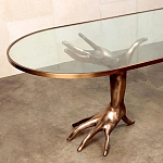 Обеденный стол с фигурным декором бронзового цвета Dichotomy racetrack варинант исполнения - 1 | Loft Concept в Тюмени