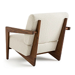 Кресло с обивкой из белого букле Armchair White Boucle варинант исполнения - 2 | Loft Concept в Тюмени