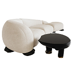 Диван Cannes трехместный с обивкой букле молочного цвета варинант исполнения - 3 | Loft Concept в Тюмени