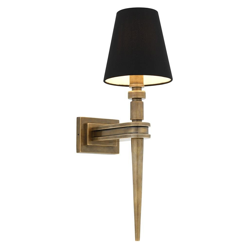 Бра Wall Lamp Waterloo Single Brass Латунь Античная полированная Черный Бра Wall Lamp Waterloo Single Brass Латунь Античная полированная Черный в Тюмени | Loft Concept