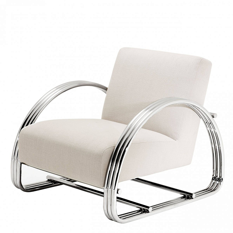 Кресло Eichholtz Chair Basque Молочный Нержавеющая сталь Кресло Eichholtz Chair Basque Молочный Нержавеющая сталь в Тюмени | Loft Concept