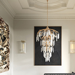 Люстра многоярусная с трубчатыми подвесками Dripping Crystals варинант исполнения - 4 | Loft Concept в Тюмени