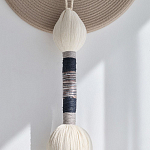 Аксессуар на стену диск из нитей Wall Decor White Thread Disc  варинант исполнения - 2 | Loft Concept в Тюмени