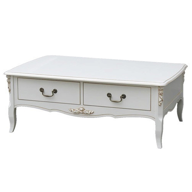 Журнальный стол в стиле прованс с ящиками Montmartre Provence Coffee Table ivory ( слоновая кость ) Бронза Журнальный стол в стиле прованс с ящиками Montmartre Provence Coffee Table ivory ( слоновая кость ) Бронза в Тюмени | Loft Concept
