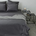 Постельное белье однотонное из сатина темно-серого цвета Eden Line варинант исполнения - 4 | Loft Concept в Тюмени